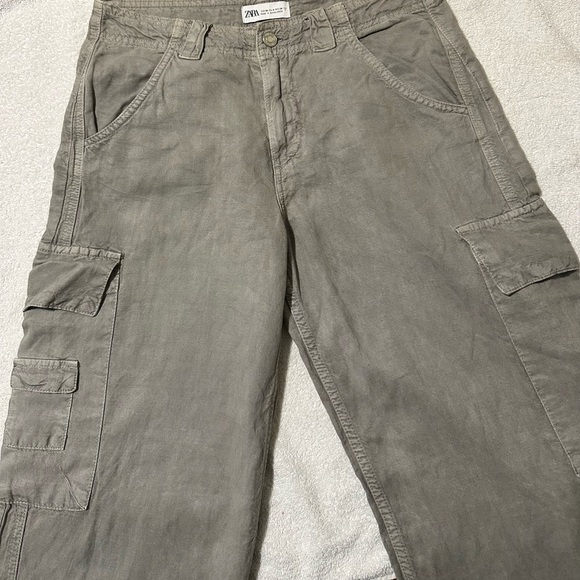 Zara Light Gray Cargo Pants - Picture 7 of 8